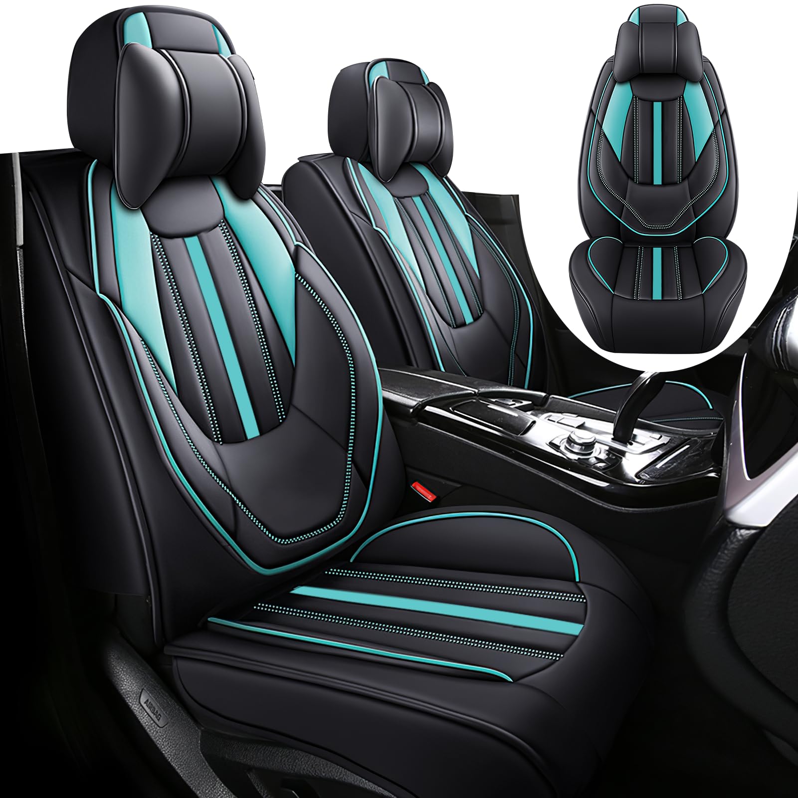 INSORIC Car Seat Covers for Mercedes-Benz Sprinter 2017-2025, Premium Nappa Leather Automotive Front Seat Covers, Waterproof Auto Seat Protector&