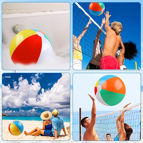 Miniatura 6 de 2 paquetes de pelotas de playa, pelotas de playa de 20 pulgadas, pelotas de piscina de color arcoíris para piscina, juguetes de playa inflables para