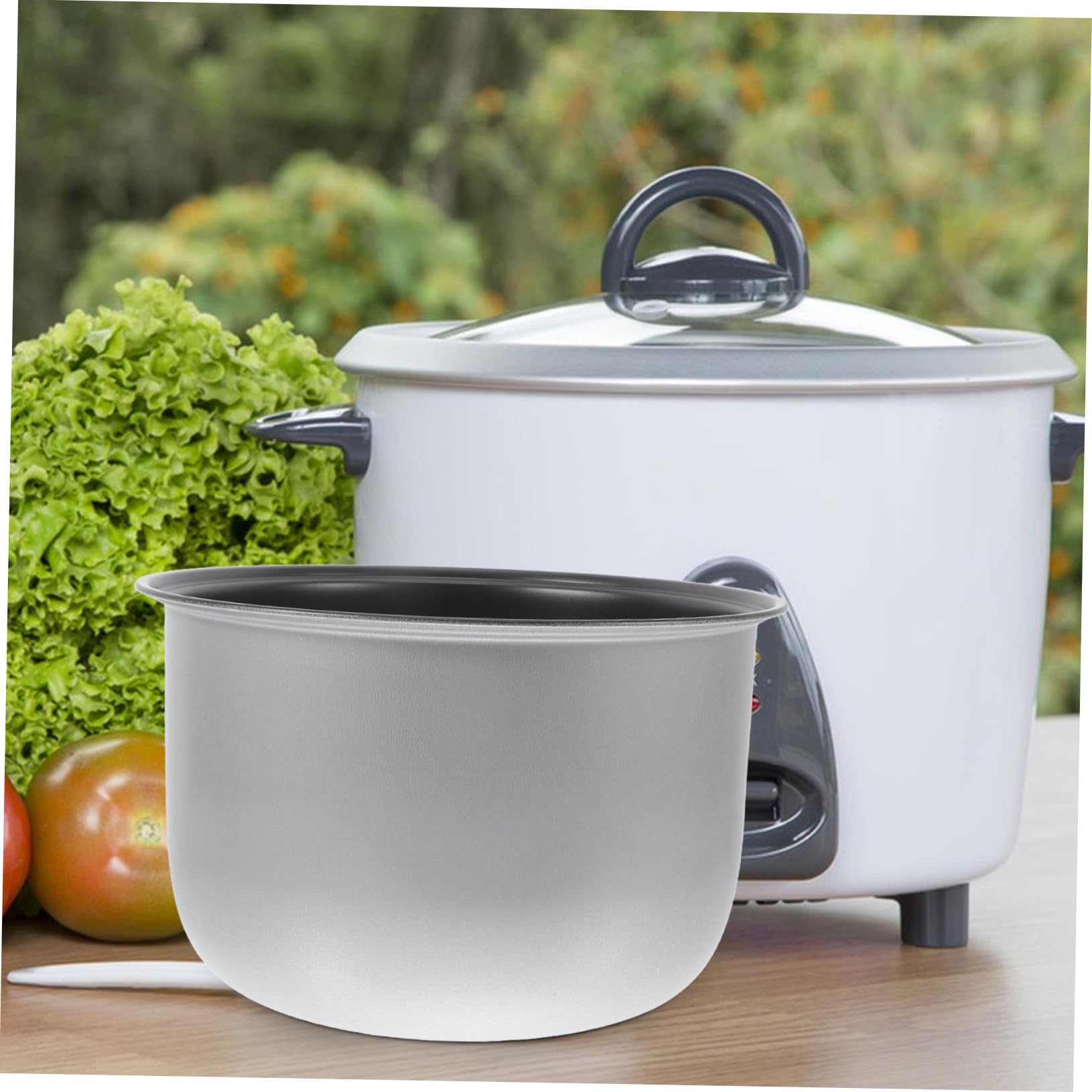 LIFKOME Recipiente Interior Antiadherente De Aleación De Aluminio Para Olla Arrocera 5 Litros, Compatible Para Cocinar Arroz, Gachas Vapor, Olla De Repuesto Duradera y Fácil Limpieza