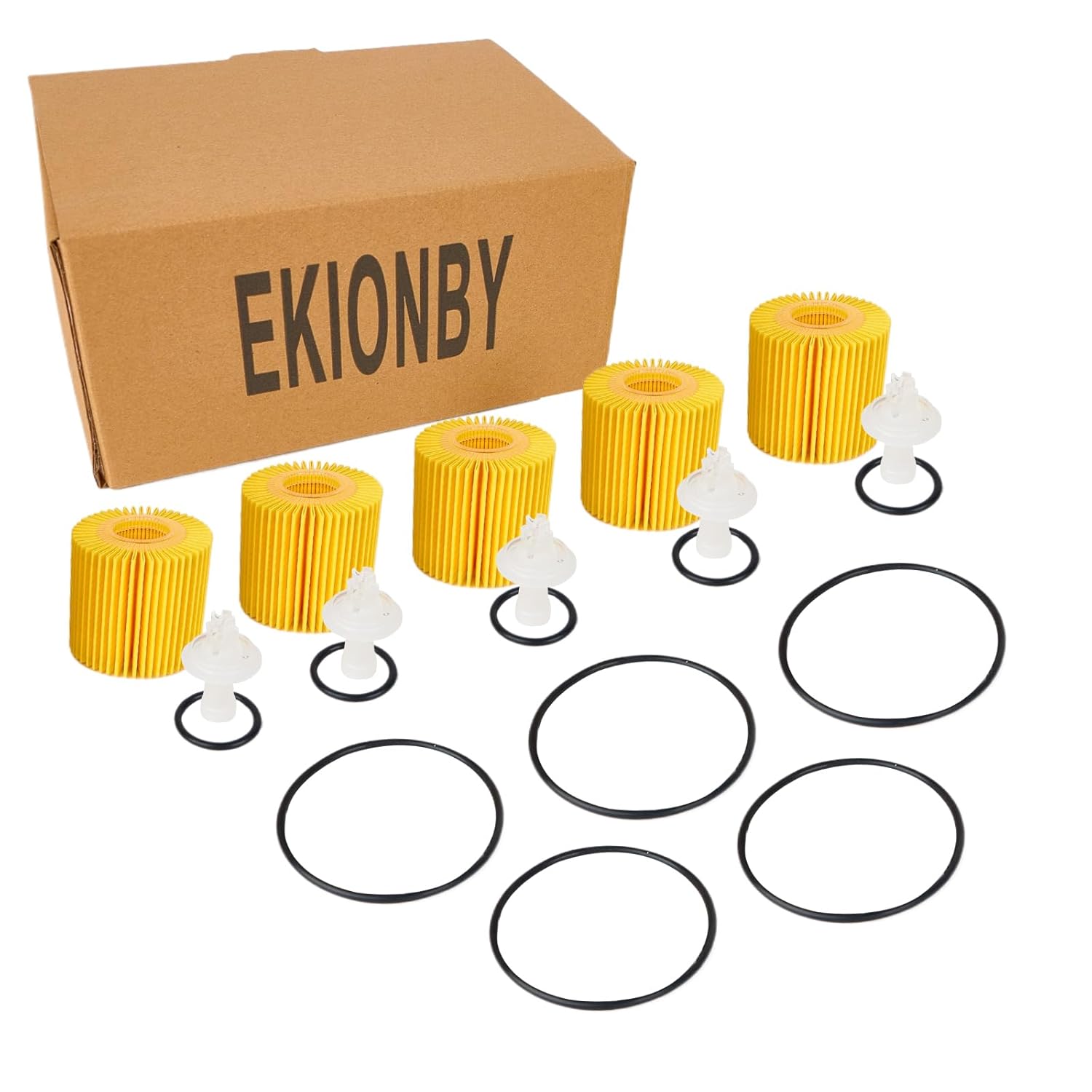 Filtro de Óleo 04152-YZZA1 Compatível com Toyota Avalon, Camry, RAV4, Sienna, Lexus ES300h, ES350, IS200t, RX350, RX450h - Substitui 04152-31090 (Amarelo, 5PCS)