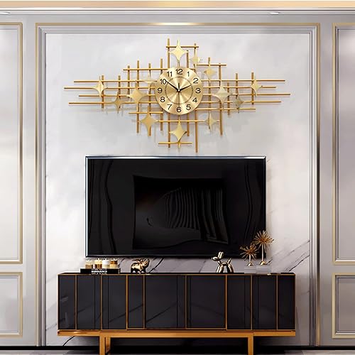 Miniatura 6 de Reloj de pared para decoración de sala de estar, reloj de pared grande de 40 pulgadas, reloj de pared de metal silencioso sin tictac, diseño