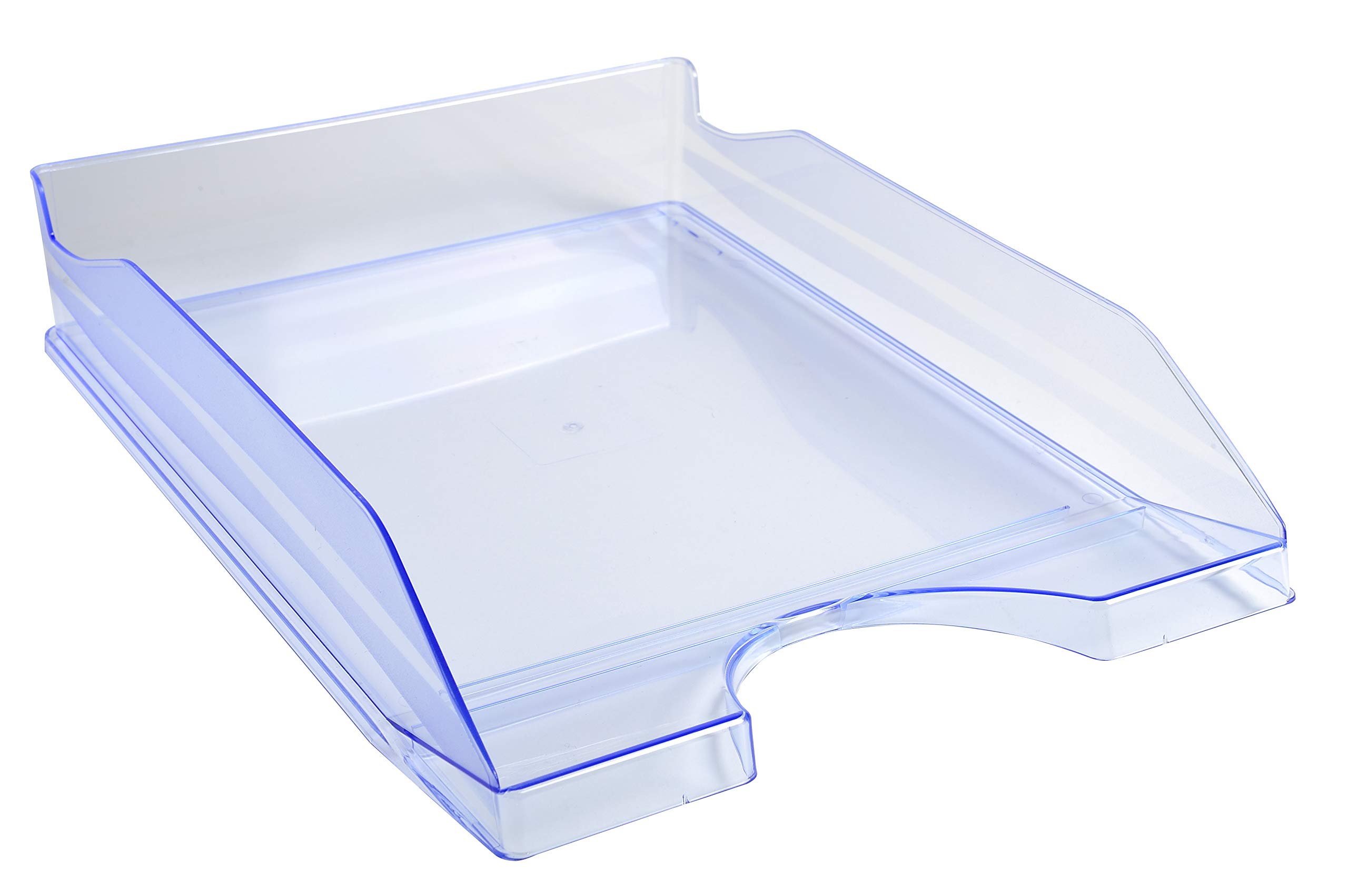 Exacompta - Ref 12310D - Linicolor EcoTray Letter Tray - 345 x 255 x 65mm in Size, Suitable for Storing A4+ Documents, Vertically Stackable - Ice Blue Translucent