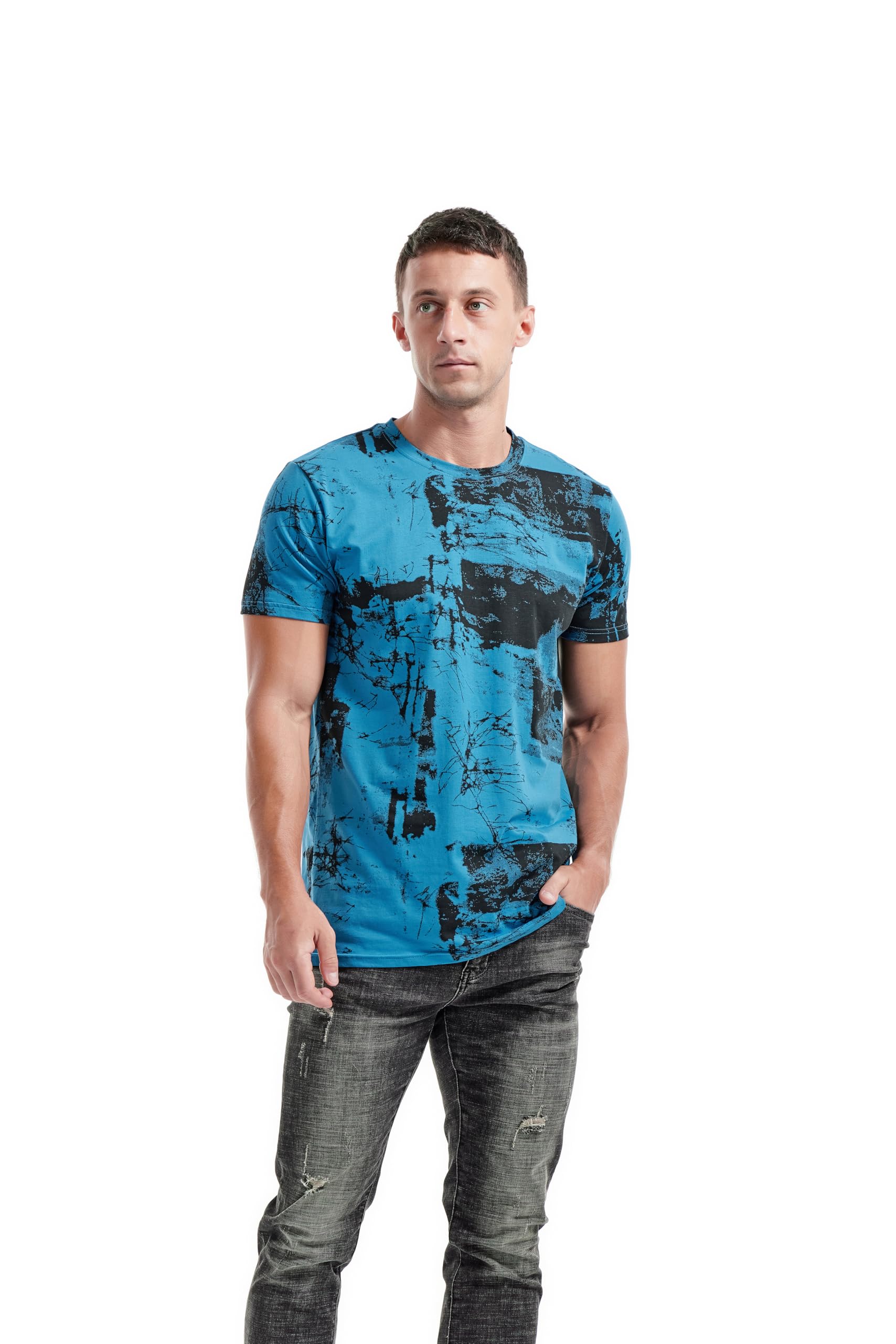 RONOMO Camiseta de teñido anudado para hombre