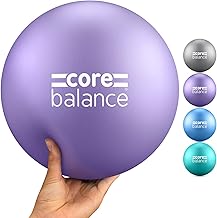 Core Balance Soft Pilates Ball 23cm / 9 Inch, Small Anti Burst, Yoga Exercise Fitness Physiotherapy Physical Training, Inflatable Straw For Easy Inflation, 200kg Weight Capacity