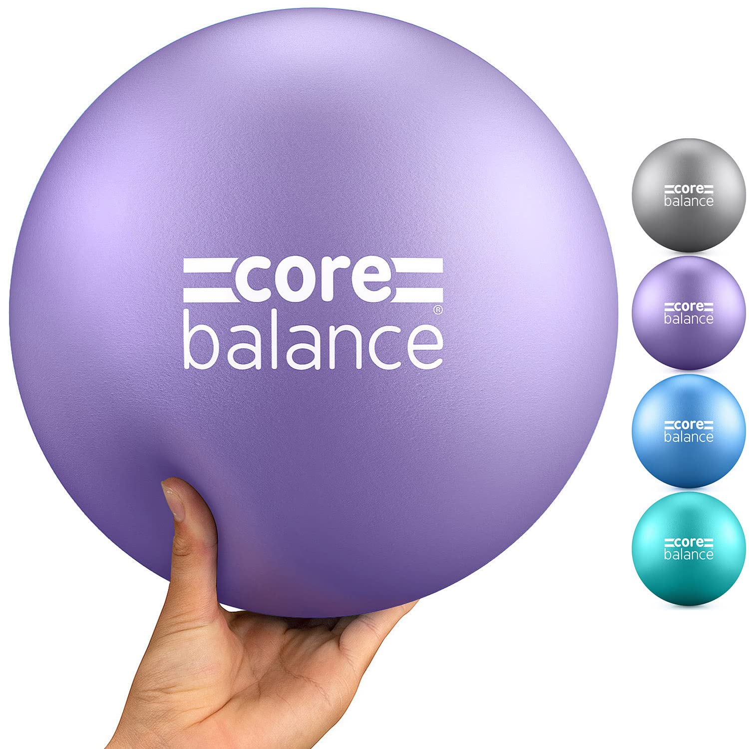 Core Balance Soft Pilates Ball 23cm / 9 Inch, Small Anti Burst, Yoga Exercise Fitness Physiotherapy Physical Training, Inflatable Straw For Easy Inflation, 200kg Weight Capacity
