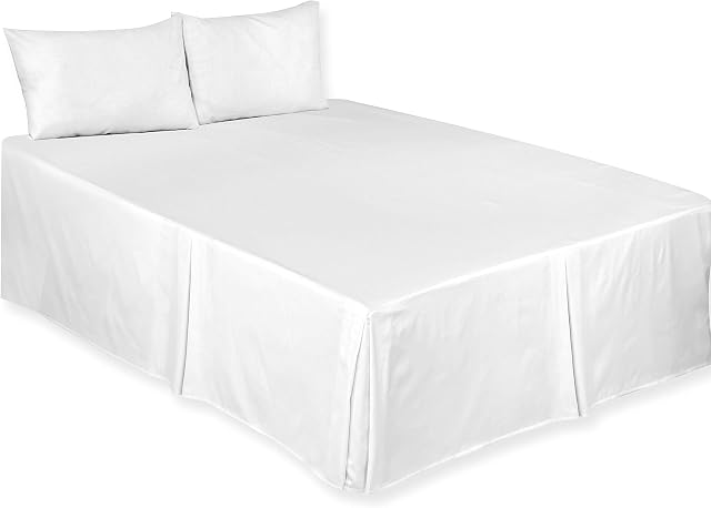 ARLINENS New Plain Dyed Poly Cotton Platform Base Valance Sheet Size Single Colour White