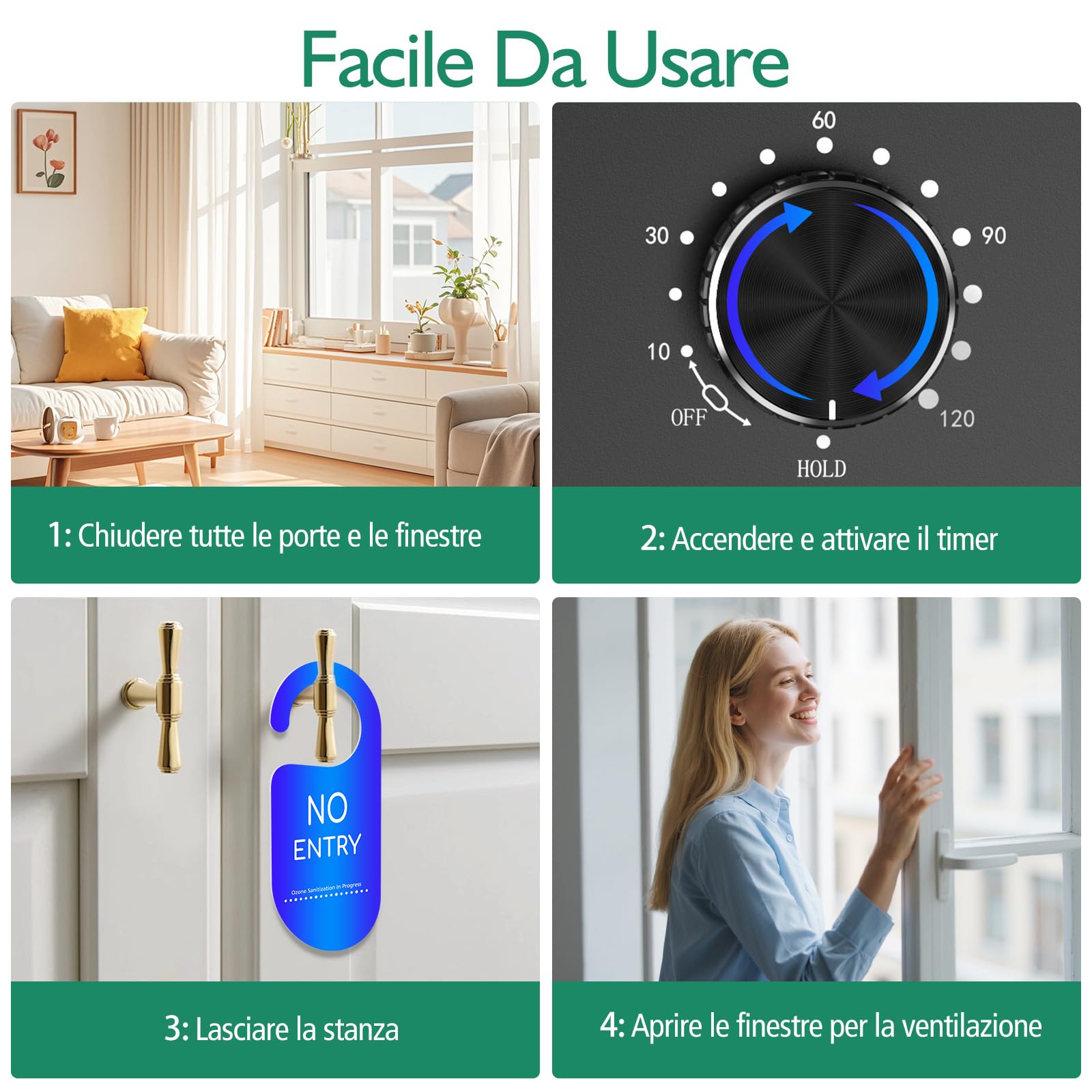 Generatore di Ozono 48000 mg/h, Redagod Purificatore d'Aria, Elimina Odori Animali Domestici Odore di Fumo, Timer Ozone Macchina 300㎡, Filtro Aria, Deodorante Auto, Per la Casa Ufficio, Hotel