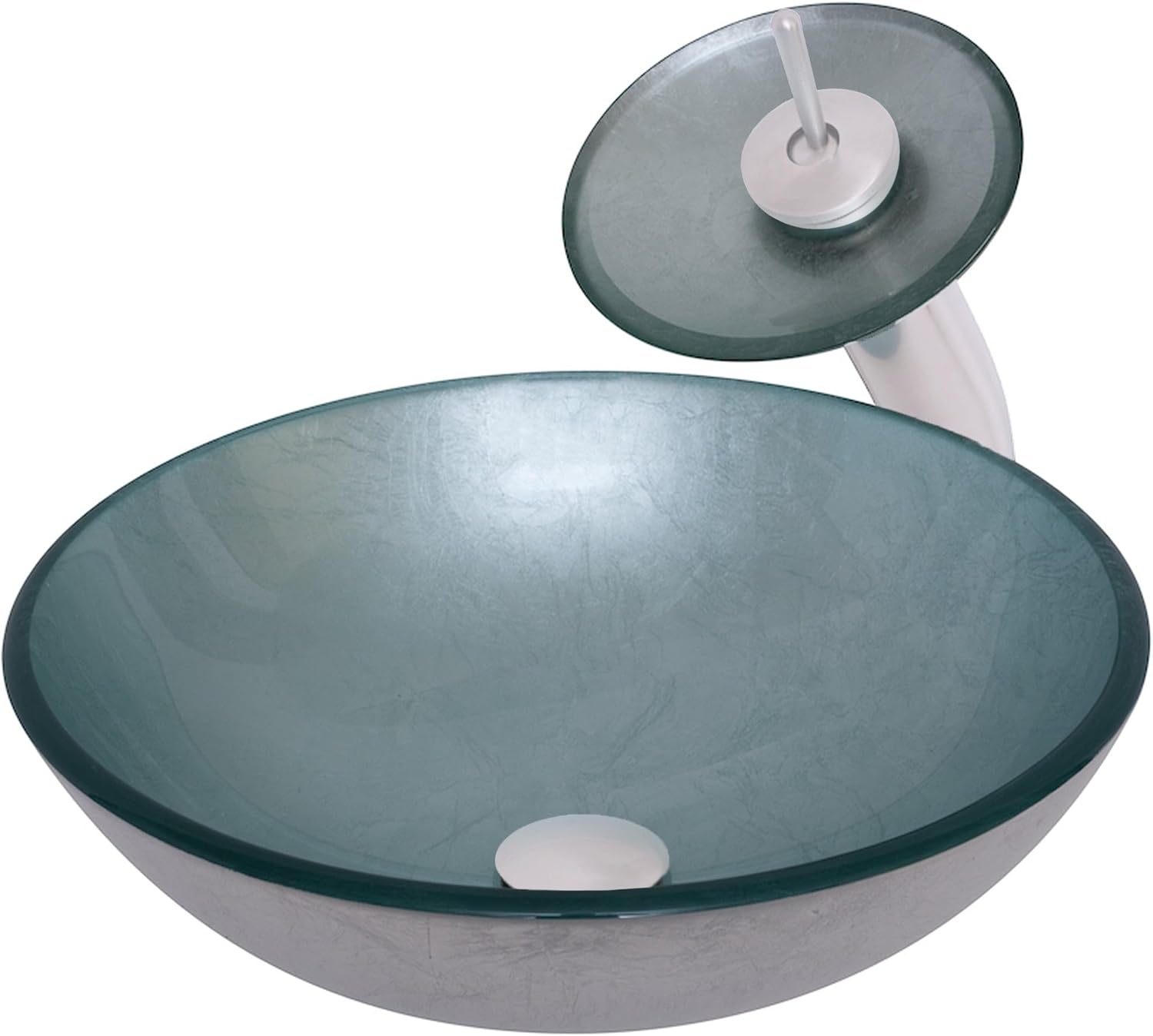 Novatto ARGENTO Glass Vessel Bathroom Sink Set, Oil Rubbed Bronze