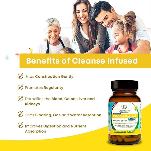 Miniatura 3 de Life Infused Cleanse Infused Plus - Limpiador de colon natural prémium con magnesio oxigenado, hierbas y enzimas, ayuda a aliviar el estreñimiento