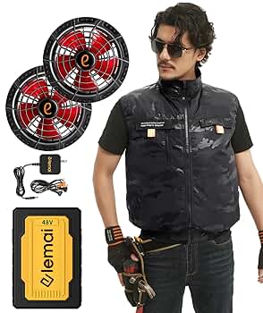 elemai] 2024年 フアン付きウェア チタンベスト 22V高電圧出力