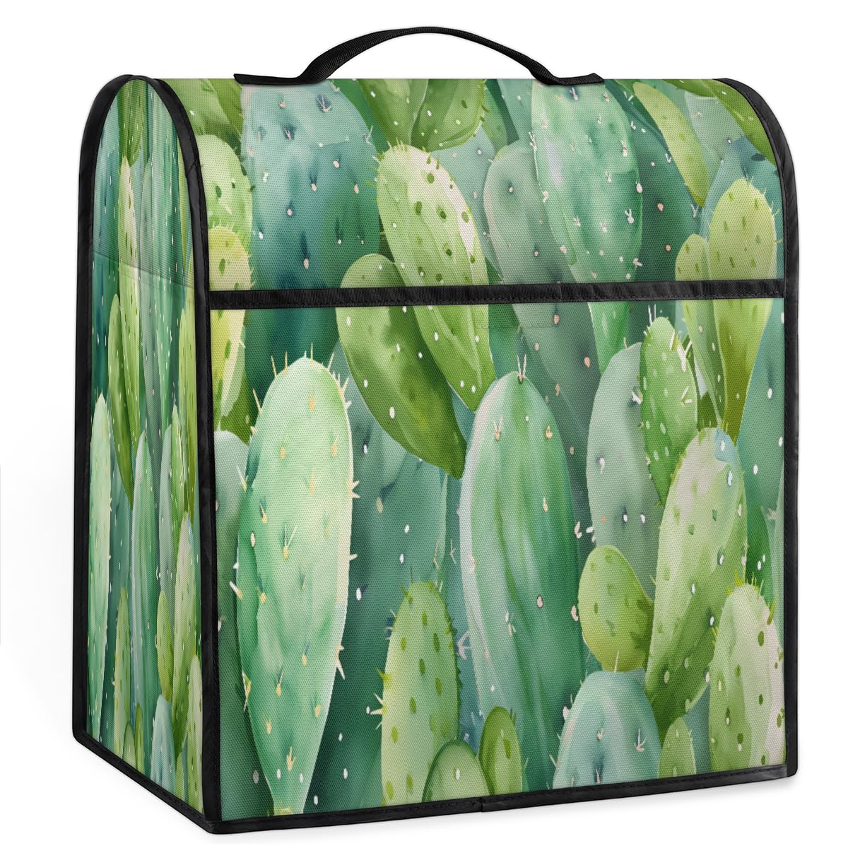 Coffee Maker Cover Watercolor Cactus Kitchen Appliance Covers Small Appliance Covers Blender Cover Juicer Cover Dust Covers for Kitchen Appliances with Top Handle and Pockets,Washable,B39
