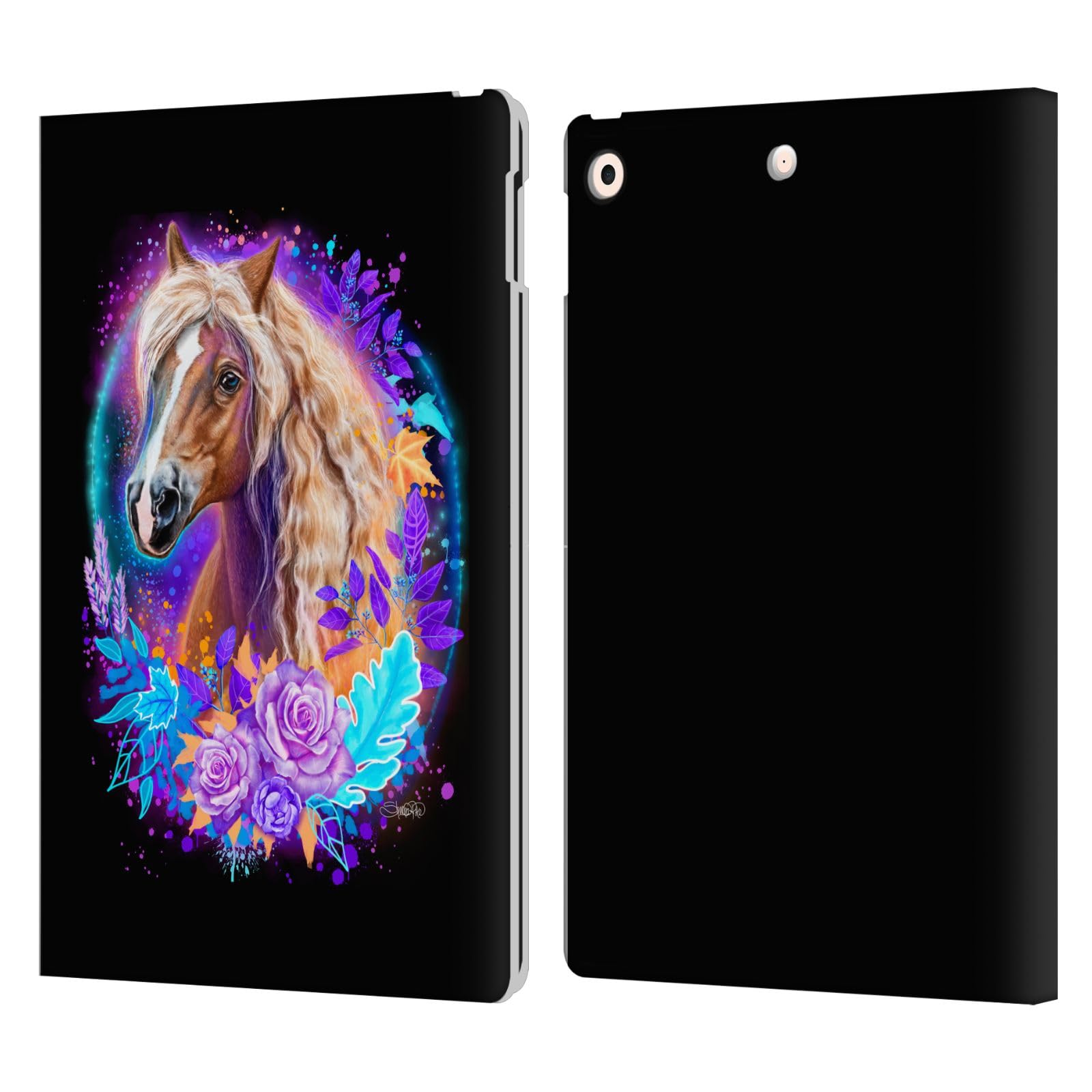 Étui portefeuille iPad 10.2 housse cuir cheval violet protection tablette - 8