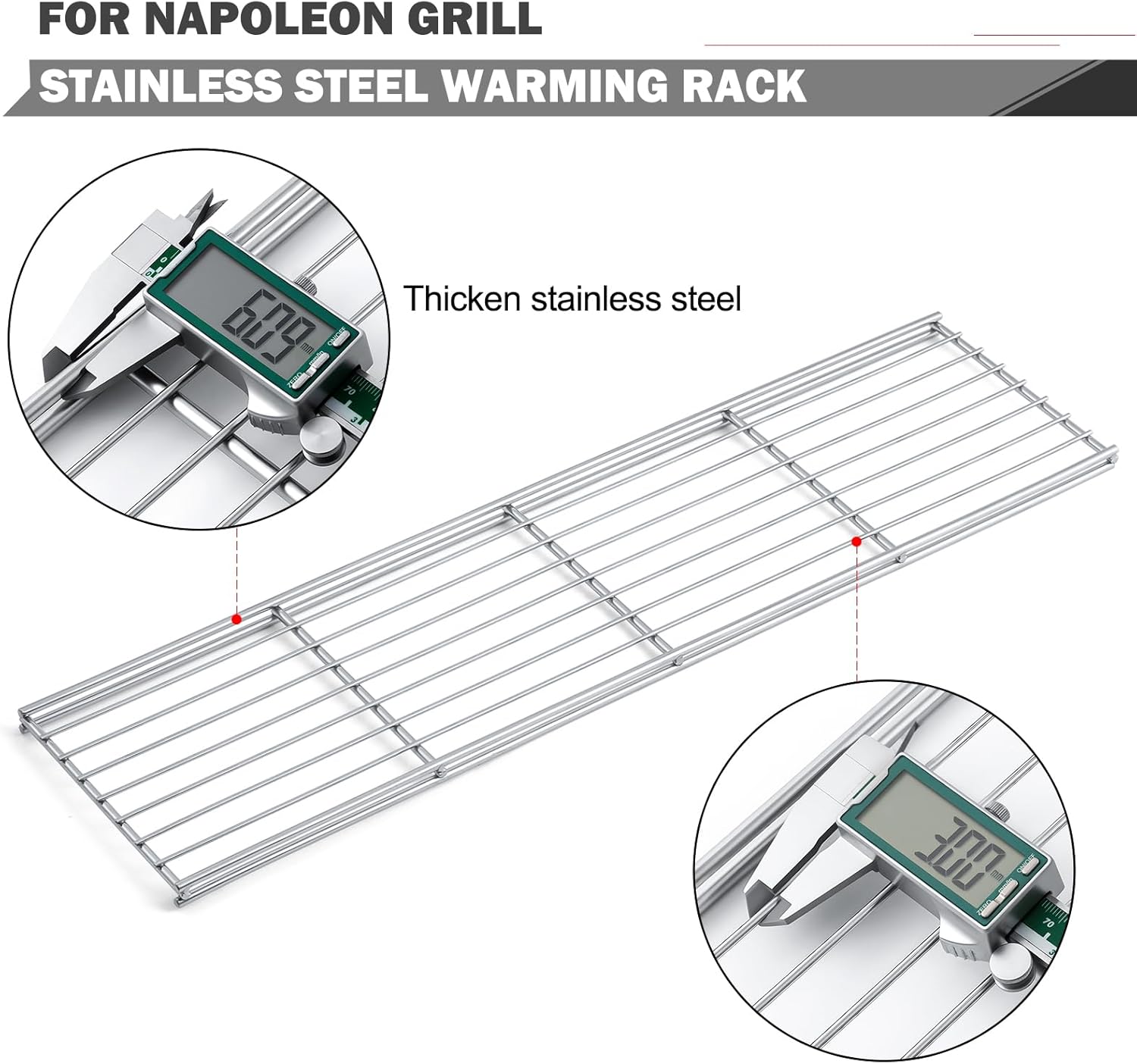 N520-0023 Warming Rack Replacement for Napoleon LEX 485 Grill Parts Lex485 Bilex485 Mirage 485 Series BIM485 BIM485RB Warming Shelf Napoleon Legend LD485 LD485RSIB Top Rack Built-in Upper Accessories