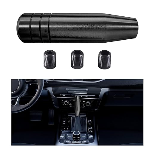 Augeny Heavy Weighted Shift Knob, 5 Inch Aluminum Alloy Car Gear Stick Shifter Handle with 3 Adapters, Universal Automotive Shifter Lever Handle Compatible with Most Manual Vehicles (Red)