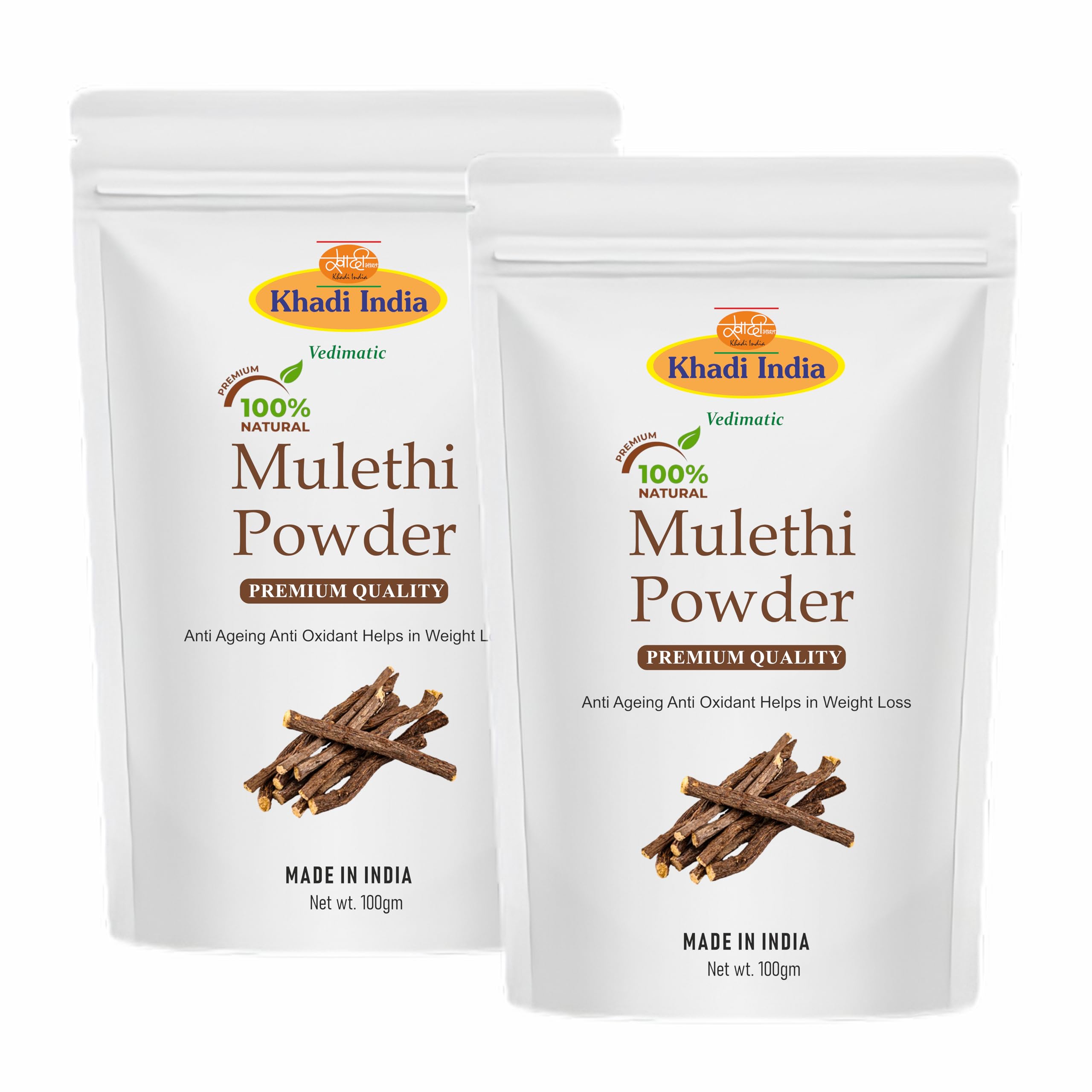 Khadi 100% Pure Natural Licorice Powder (Mulethi) For Face And Skin Pack of 200gm