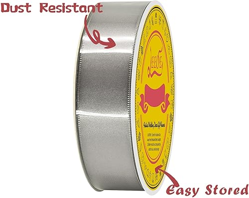 Miniatura 386 de Cinta de satén verde esmeralda de doble cara de 1-1/2 pulgadas x 50 yardas, cinta de poliéster verde esmeralda para envolver regalos, muy adecuada