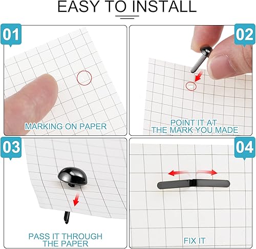 Miniatura 3 de Hotop 500 piezas de chinches de latón para manualidades de papel, sujetadores redondos de metal para arte, manualidades, proyectos escolares,
