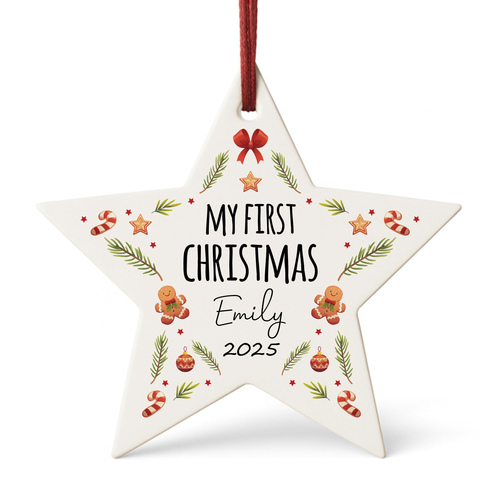 Red Ocean My First Christmas Bauble For Baby Personalised For Kids New Baby Girl Boy Christmas Tree Decoration Newborn Keepsake