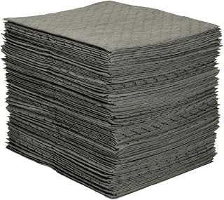 Brady SPC MRO100 Heavy Weight Absorbent Pads - Perforated 15x19" Gray Multi-Purpose for Oil, Chemical, Water Spills - 100 Pack