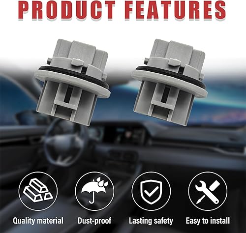 Miniatura 5 de Ziciner 2 bombillas de señal de giro frontal, conjunto de soporte de lámpara de señal de giro para automóvil, compatible con Tundra 05-21, Tacoma