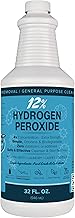 MAXTITE 12% Hydrogen Peroxide Solution - 32 Fl Oz (Just Food-Grade H2O2 & Water!) - Ecofriendly Natural Cleaning Solution for Kitchen, Bath, Laundry & More - HDPE Bottle w/Child-Safe Cap Made in USA
