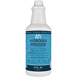 MAXTITE 12% Hydrogen Peroxide Solution - 32 Fl Oz (Just Food-Grade H2O2 & Water!) - Ecofriendly Natural Cleaning Solution for Kitchen, Bath, Laundry & More - HDPE Bottle w/Child-Safe Cap Made in USA