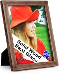 RPJC 11 x 14 Picture Frames Made of Solid Wood and High Definition Glass Display Pictures 8x10 with Mat or 11x14 Without Mat for Wall Mounting Photo Frame Black