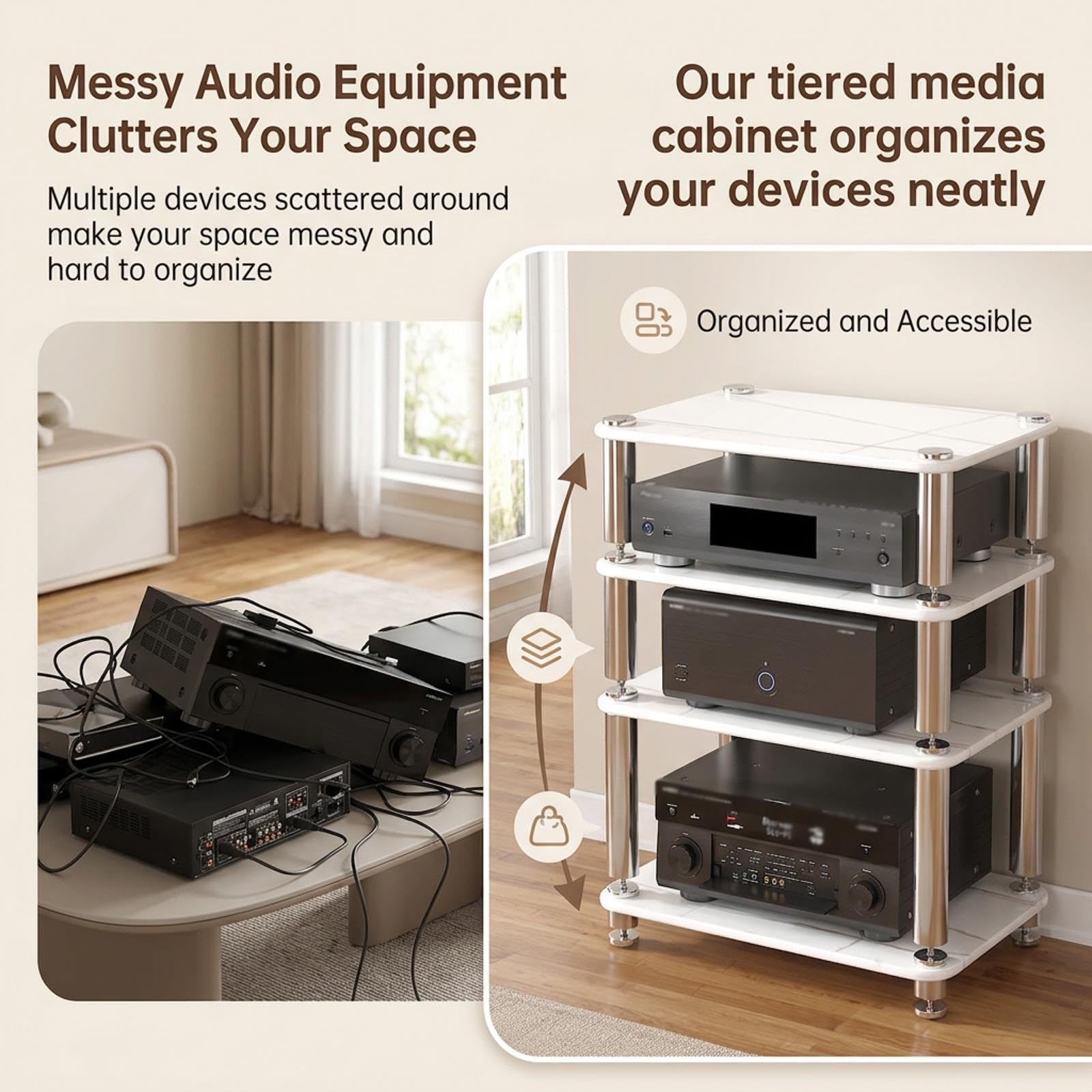 Rack Audio，Mobile Stereo Modulare 1–4 Livelli