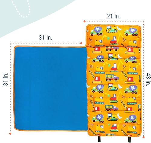 Miniatura 4 de Wildkin Tapete de microfibra para siesta de 43 pulgadas con almohada reutilizable para niños y niñas, ideal para guardería y preescolar, tapete de