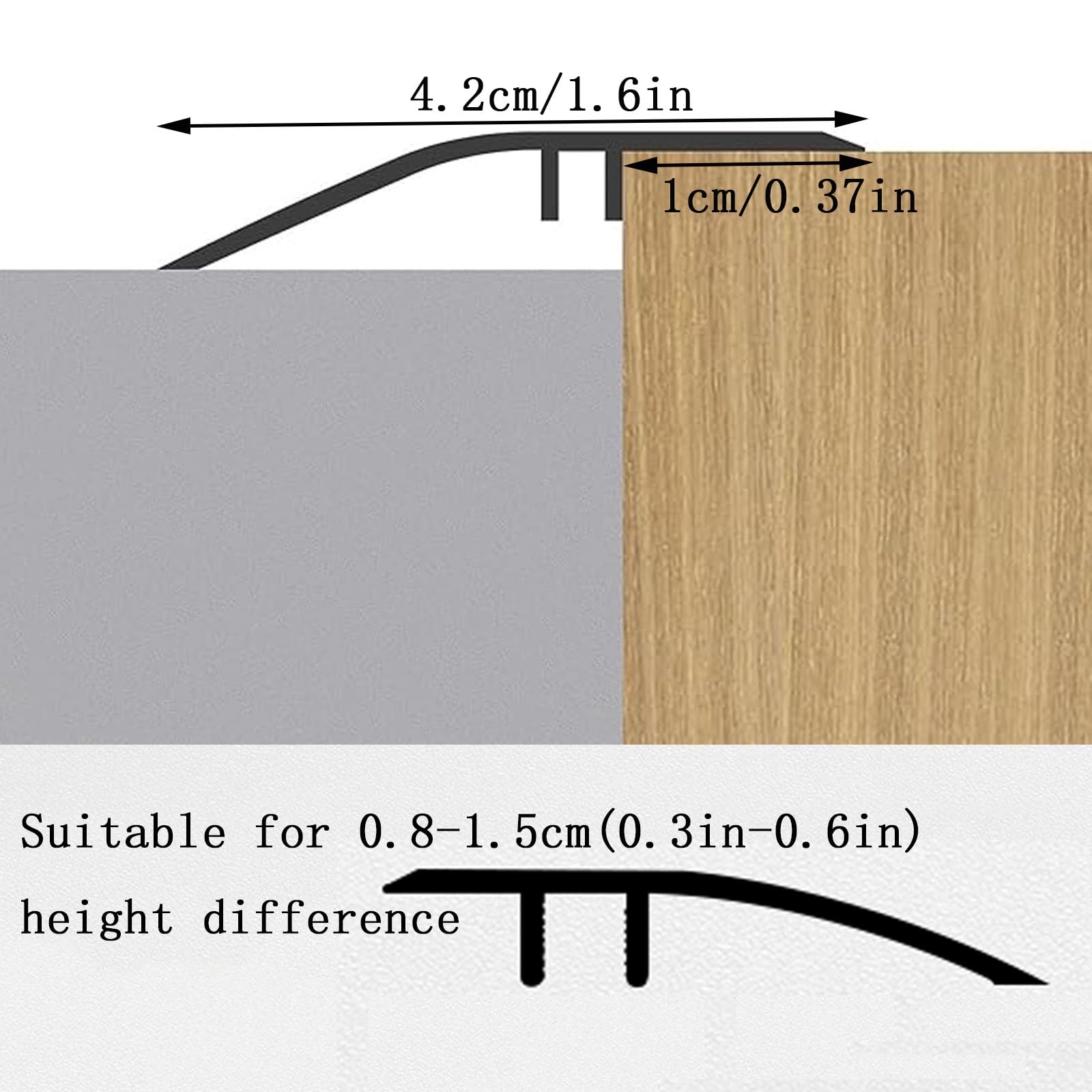 3pcs Perfil De Transición para Laminado De Vinilo, Aluminio Tira De Umbral De Transición Ancho 42mm, Perfil De Transición Tapajuntas Suelo/Perfil De Transición Listón De Remate(Red)