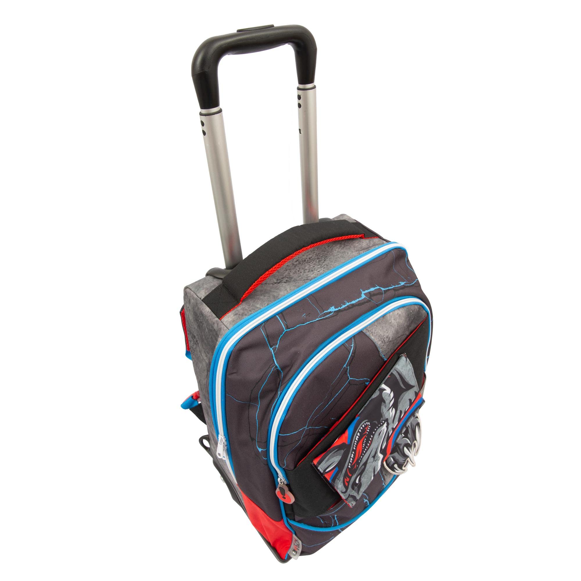 Go Pop - Zaino con Trolley maschile - 3 Grafiche Frontali Intercambiabili e Pop-Up, 2 Scomparti con cerniera, Spallacci Imbottiti, adatto alla scuola primaria, 34 l x 47 h x 23 p - 36 litri