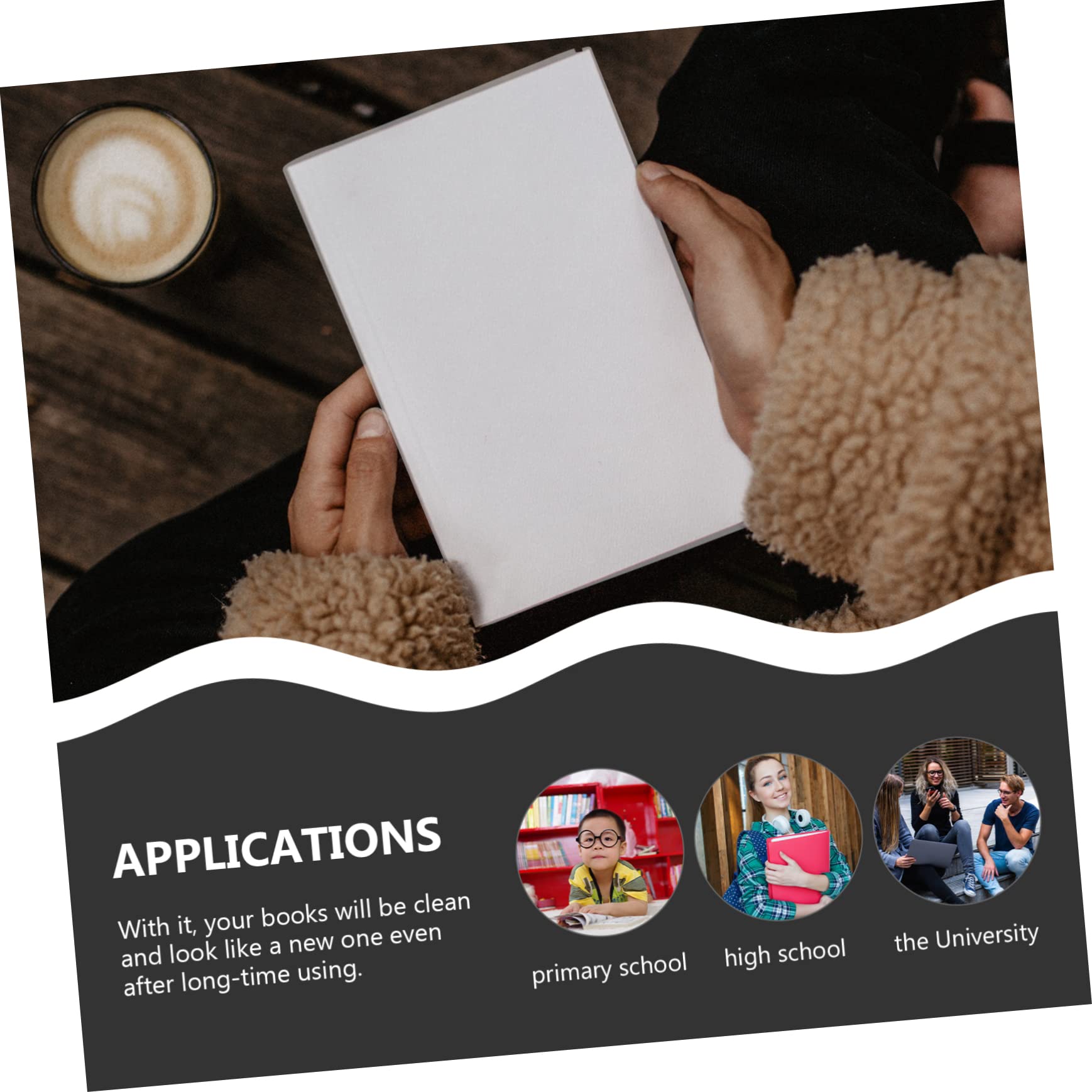 50 Pezzi Copertina Trasparente Per Libri in Pvc Protezione Per Libri Di Testo Per Studenti Durevole Regolabile