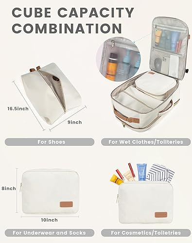 Miniatura 5 de LOVEVOOK Mochila de viaje para mujeres y hombres como artículo personal aprobado por vuelo, equipaje de 40 L, Beige, Mochila de viaje, mochila de