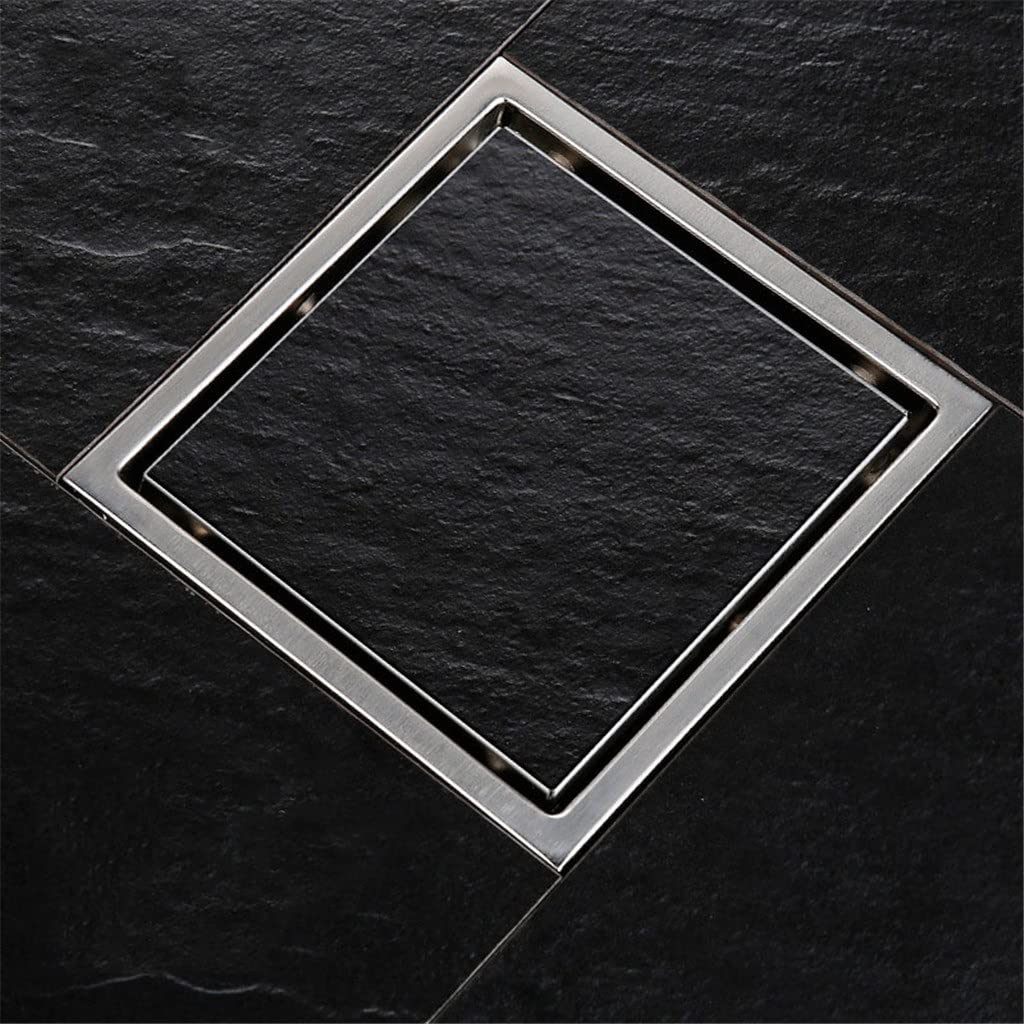 Colador De Desagüe De Suelo, Desagüe De Ducha, Latón Macizo, Accesorios para Desagües De Cocina Y Baño, Color Plata, 110 Mm X 110 Mm