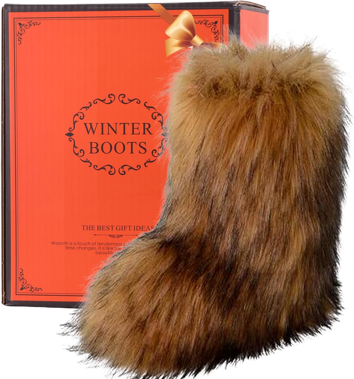 Women's Faux Fur Boots Furry Boots y2k for Girls Fuzzy Fluffy Winter Snow Boots Warm Outdoor Indoor Mid-Calf Flat - Image 3