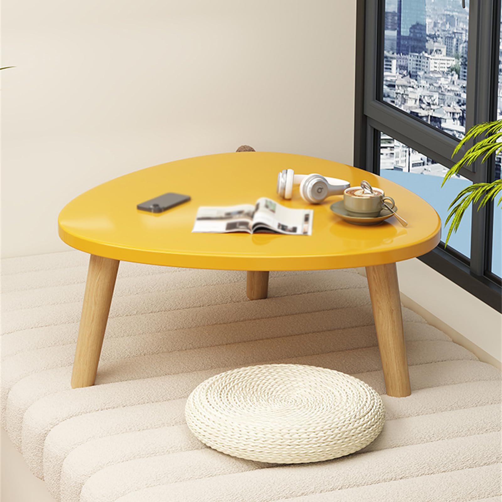 ローテーブル、サイドテーブル Amazon｜ローテーブル、ミニサイドテーブル、無垢材の脚付き三角