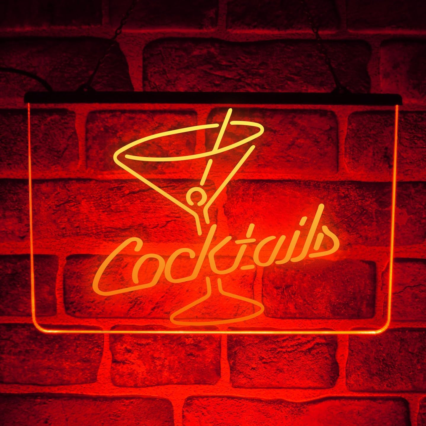 Paint The Town Led Red Cocktails Led Neon Light Sign – Multicolour Hanging Wall Display For Home Bar, Pub, Party Room Or Lounge Decor | Usb Powe (Red)