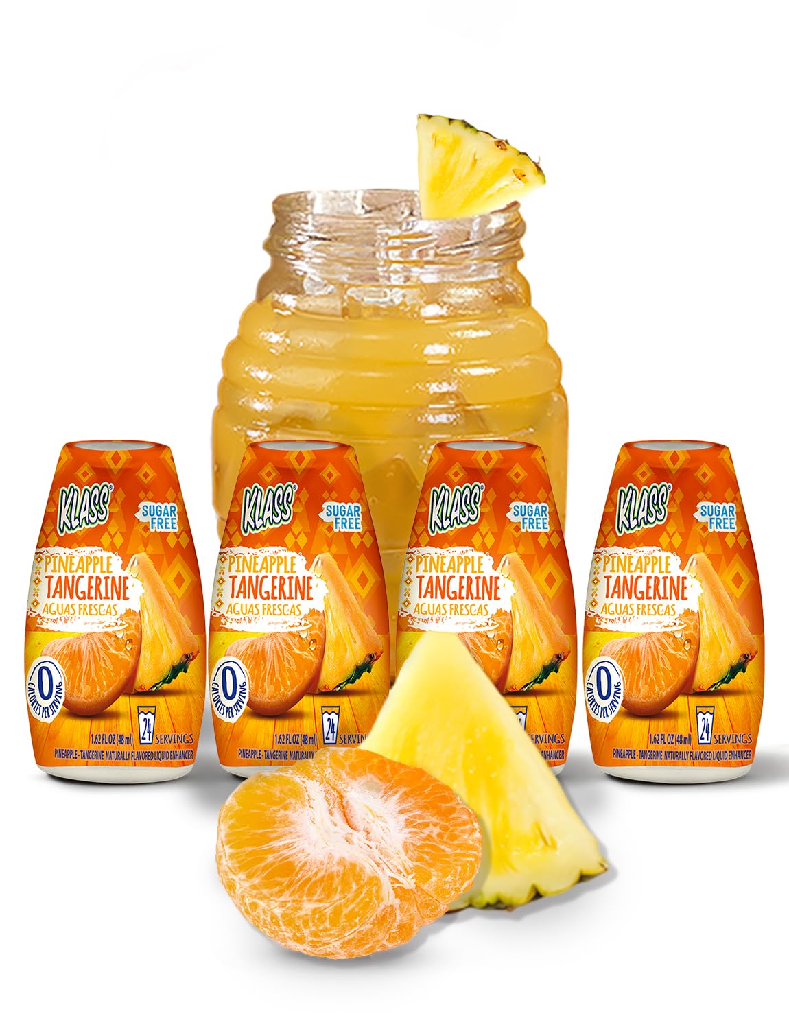 Liquid Water Enhancer | Sugar Free Naturally Flavored Pineapple Tangerine, Keto Friendly |1.62 Oz Pack of 4 (Makes 24 servings each) 0 Calories Per Serving