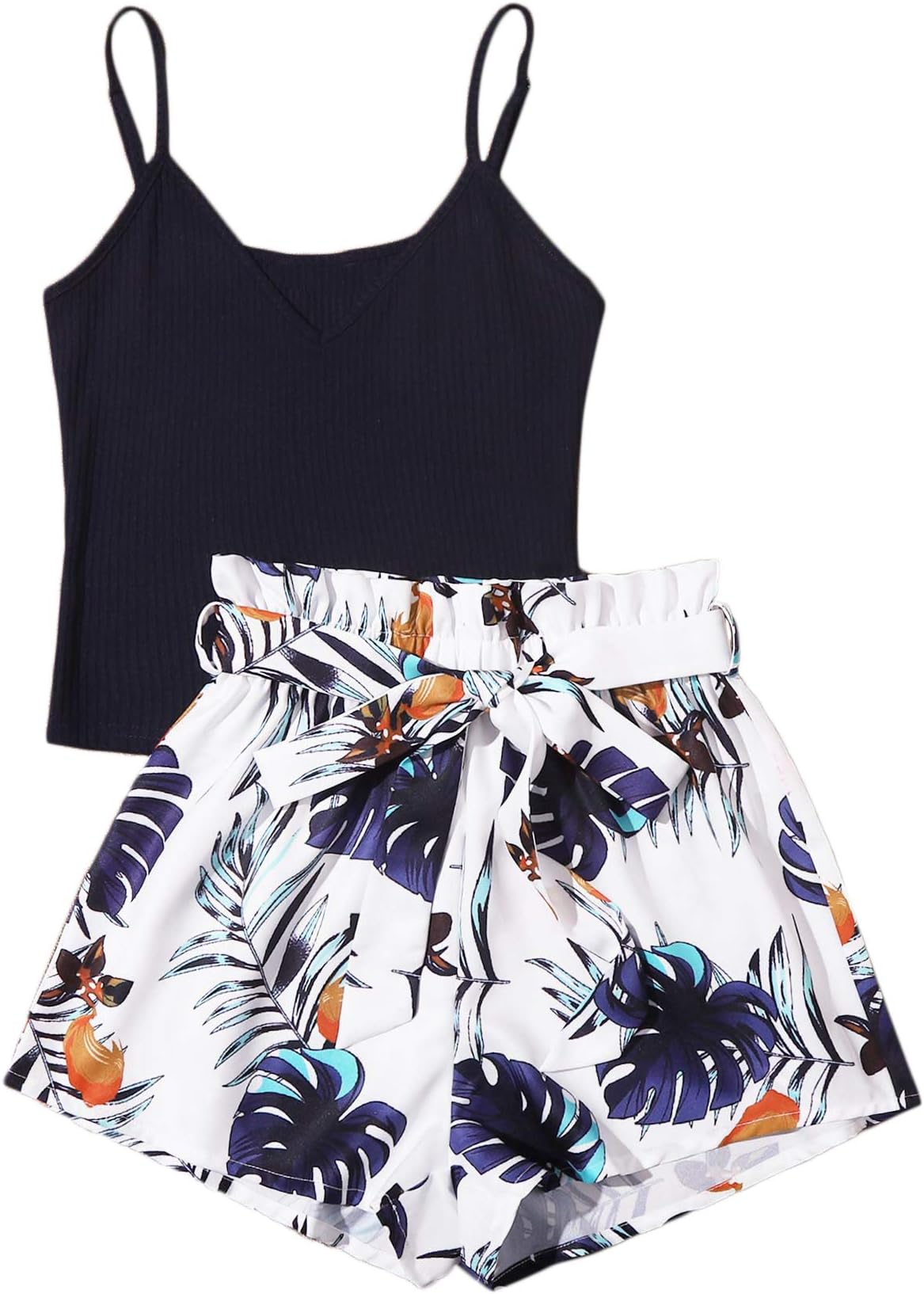 SOLY HUXWomen's 2 Piece Outfits Summer Cami Top with Shorts Set
