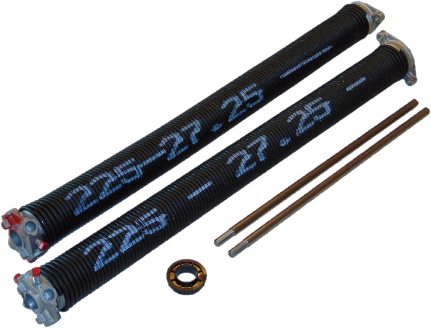 Pair of 225 x 2" x 27.25" Garage Door Torsion Springs with Winding Bars