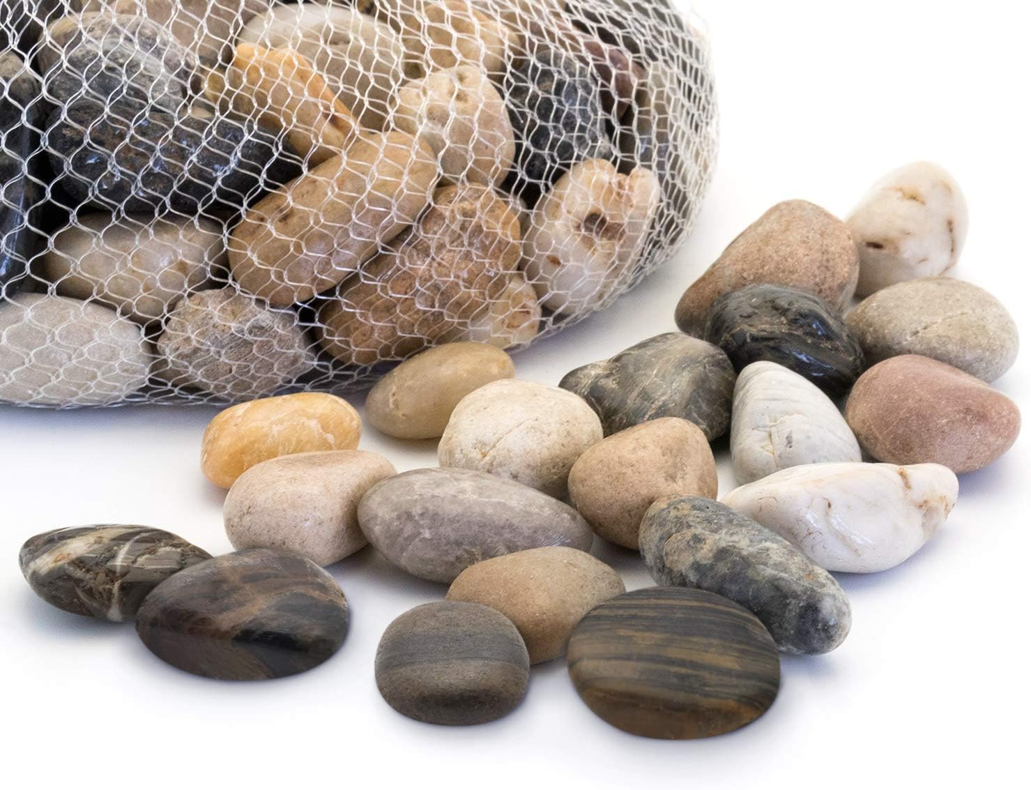 Royal Imports 5LBS River Rocks Decorative Ornamental Pebbles, Garden Landscaping Stones, Gravel Filler for Plants, Vases, Succulents, Home Decor, Aquariums, Crafting, Animal Habitat - Large Natural