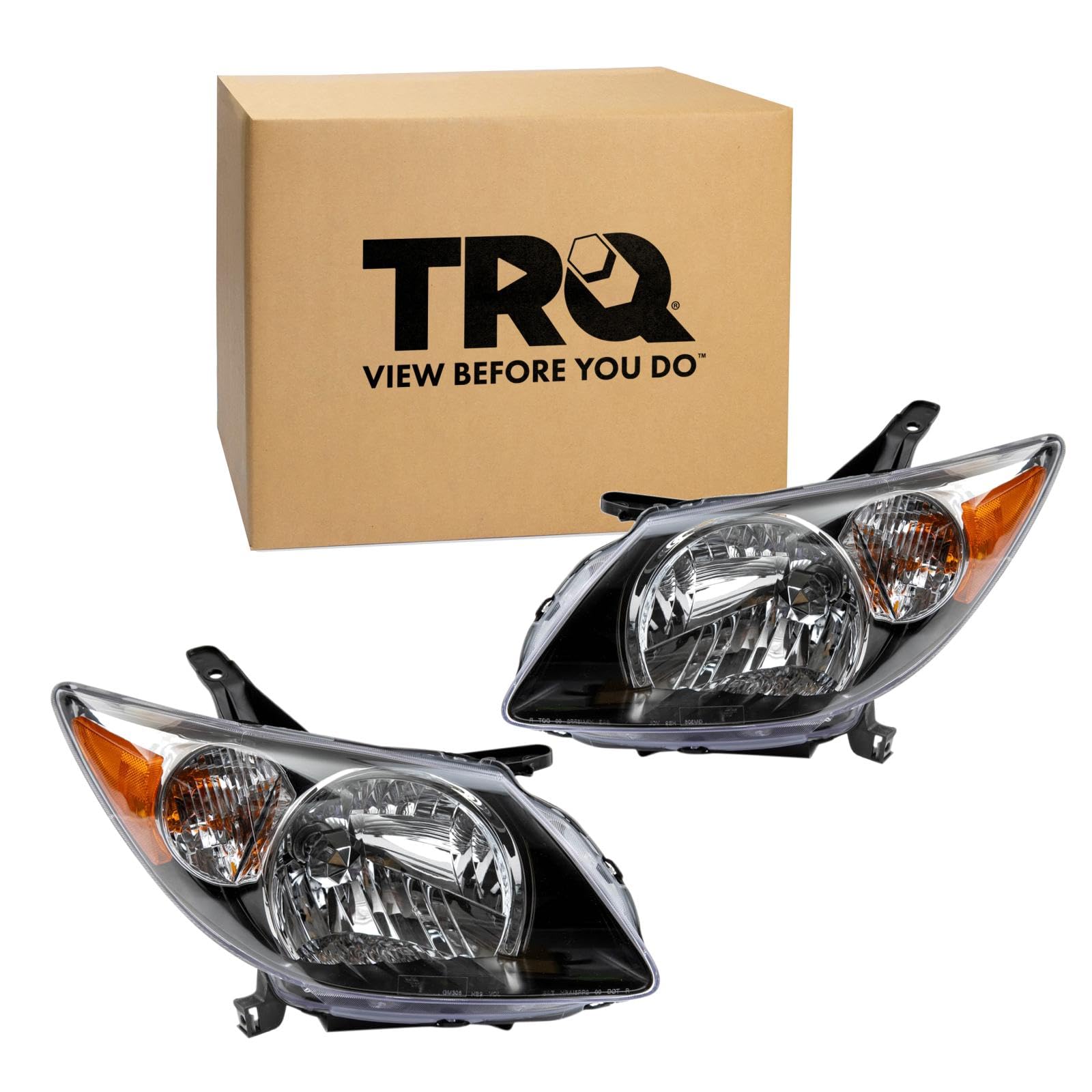TRQ 2 Piece Headlight Assembly Set Driver &amp; Passenger Side