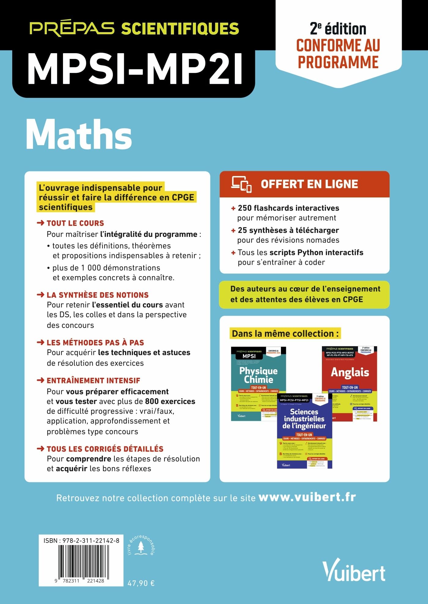 Mathématiques MPSI-MP2I - Tout-en-un: Cours - Synthèse - Méthodes détaillées - Exercices corrigés Conforme à la réforme 2021