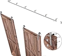 Vista 86 de TSMST Kit de herrajes para puerta corrediza de granero de 6 pies, riel de acero inoxidable de servicio pesado resistente con montaje superior