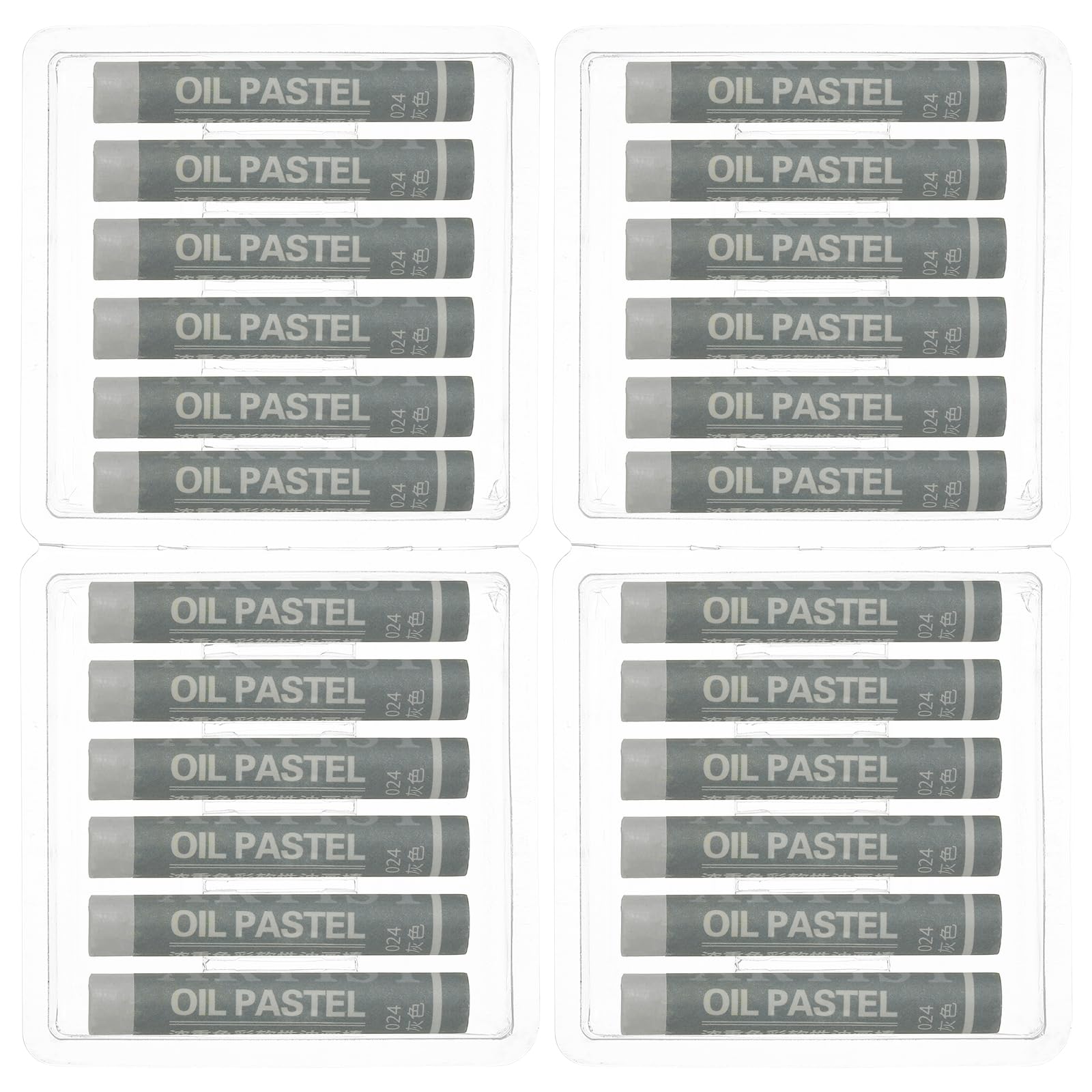 PATIKIL Gray Oil Pastels, 24Pcs Soft Oil Crayons Creamy Pastels Stick Art Supplies for Art Painting Drawing Blending Graffiti for Drawing Beginners Artists