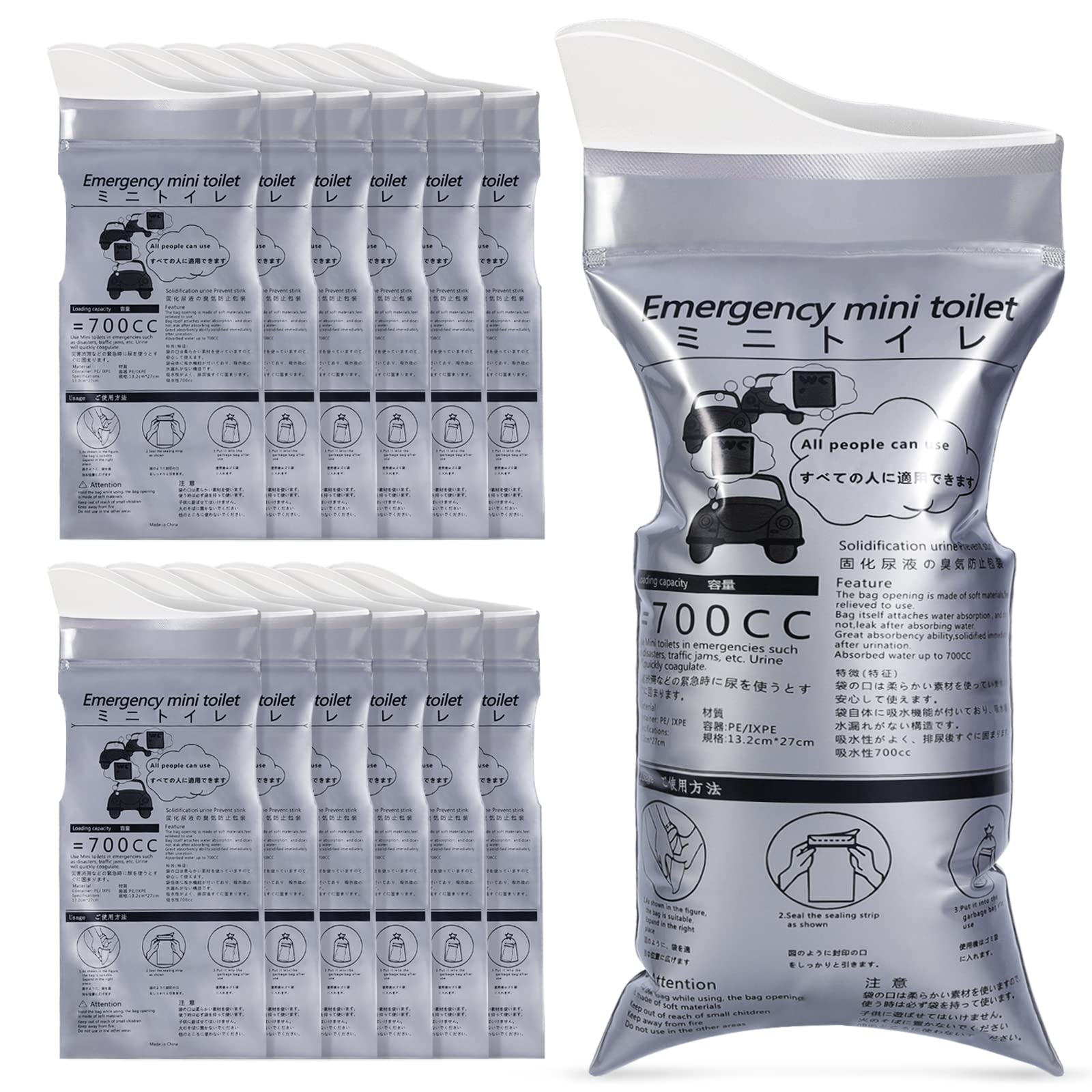 Buy OUMEE 20 Pack 700 ML Disposable Urinal Bags, Camping Pee Bags