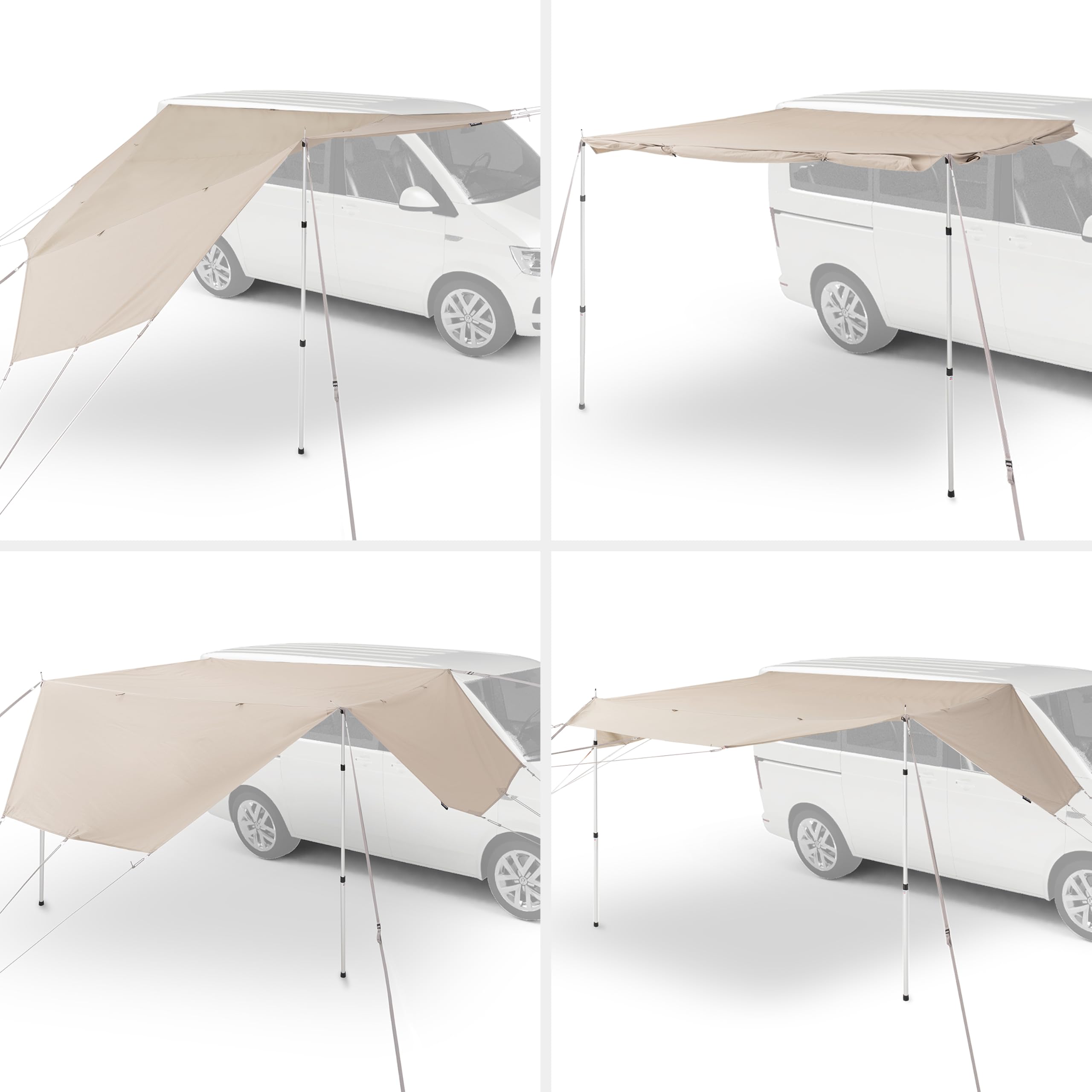 qeedo Motor Tarp TC Baumwoll-Sonnensegel für Bus und Auto mit Kederschiene und Saugnäpfen