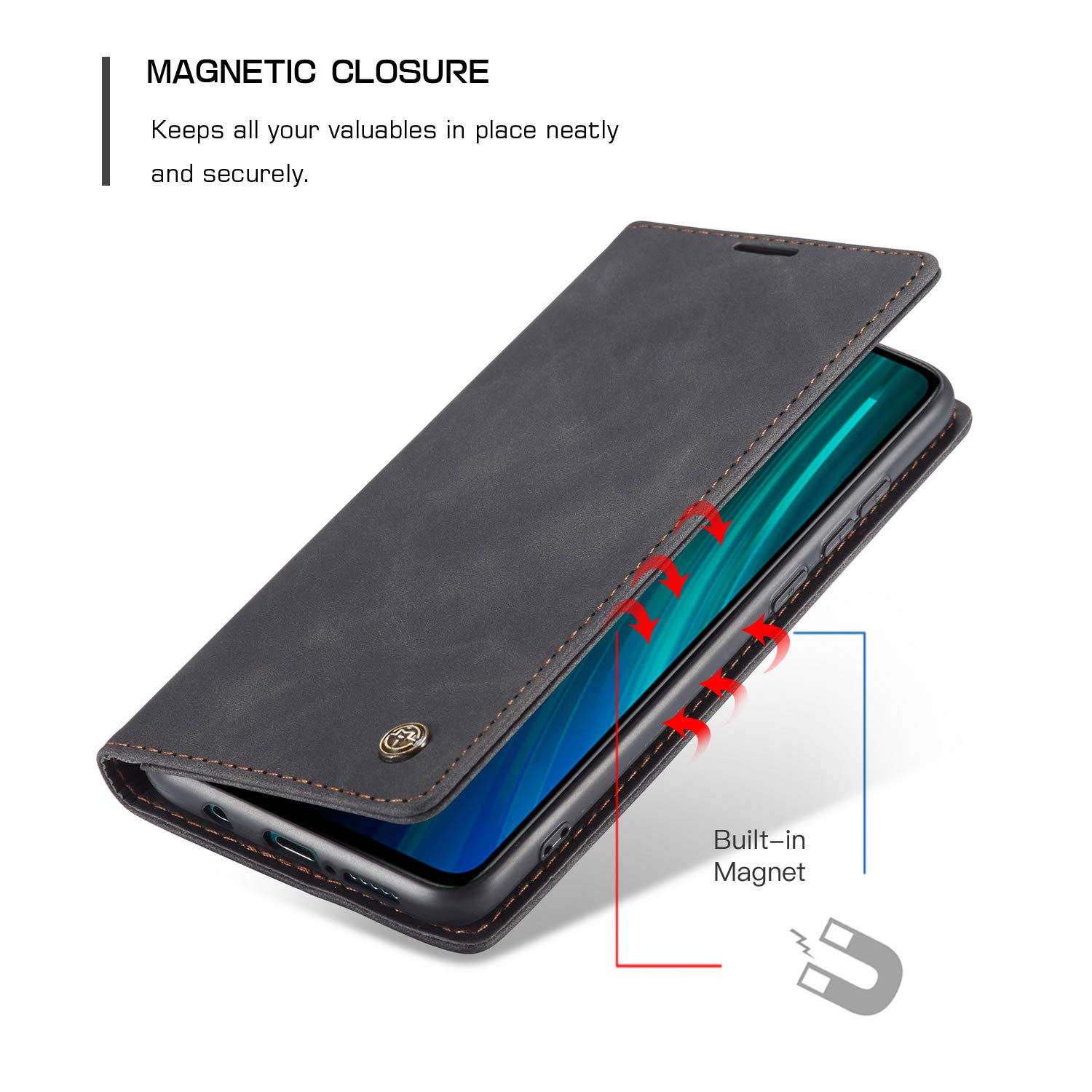 Leder-Hülle Für Xiaomi Redmi Note 8 2021 – Klappcase Mit Standfunktion & Kartenfächern In Braun