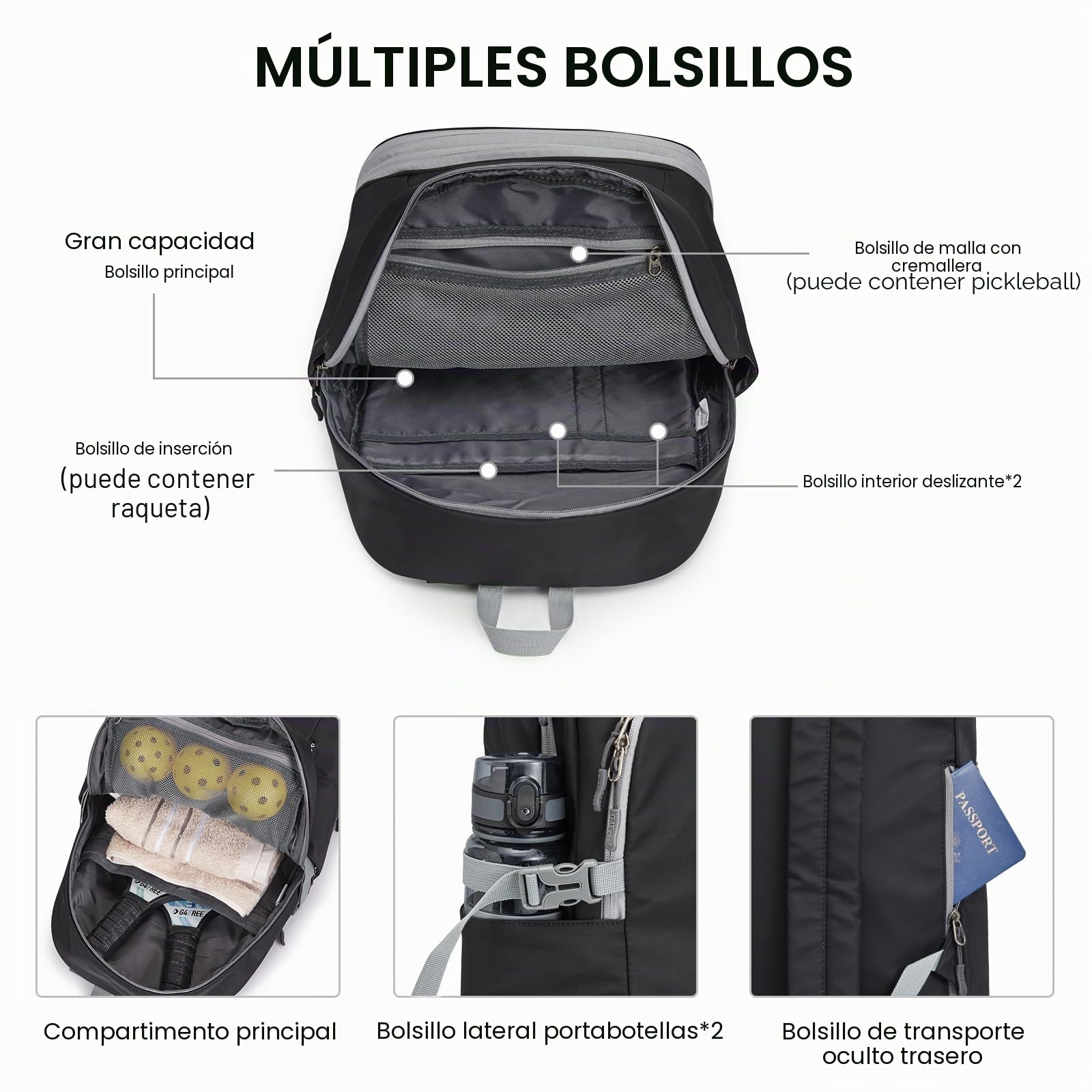 G4Free Pickleball - Mochila ligera para hombre y mujer