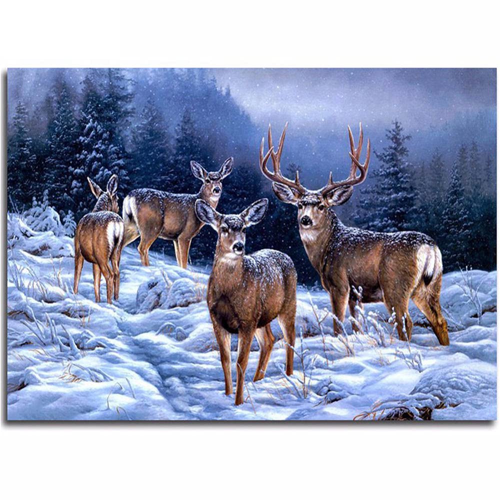 Trayosin Diamond Painting Schneelandschaft 100x40cm - 5D DIY Diamantbild